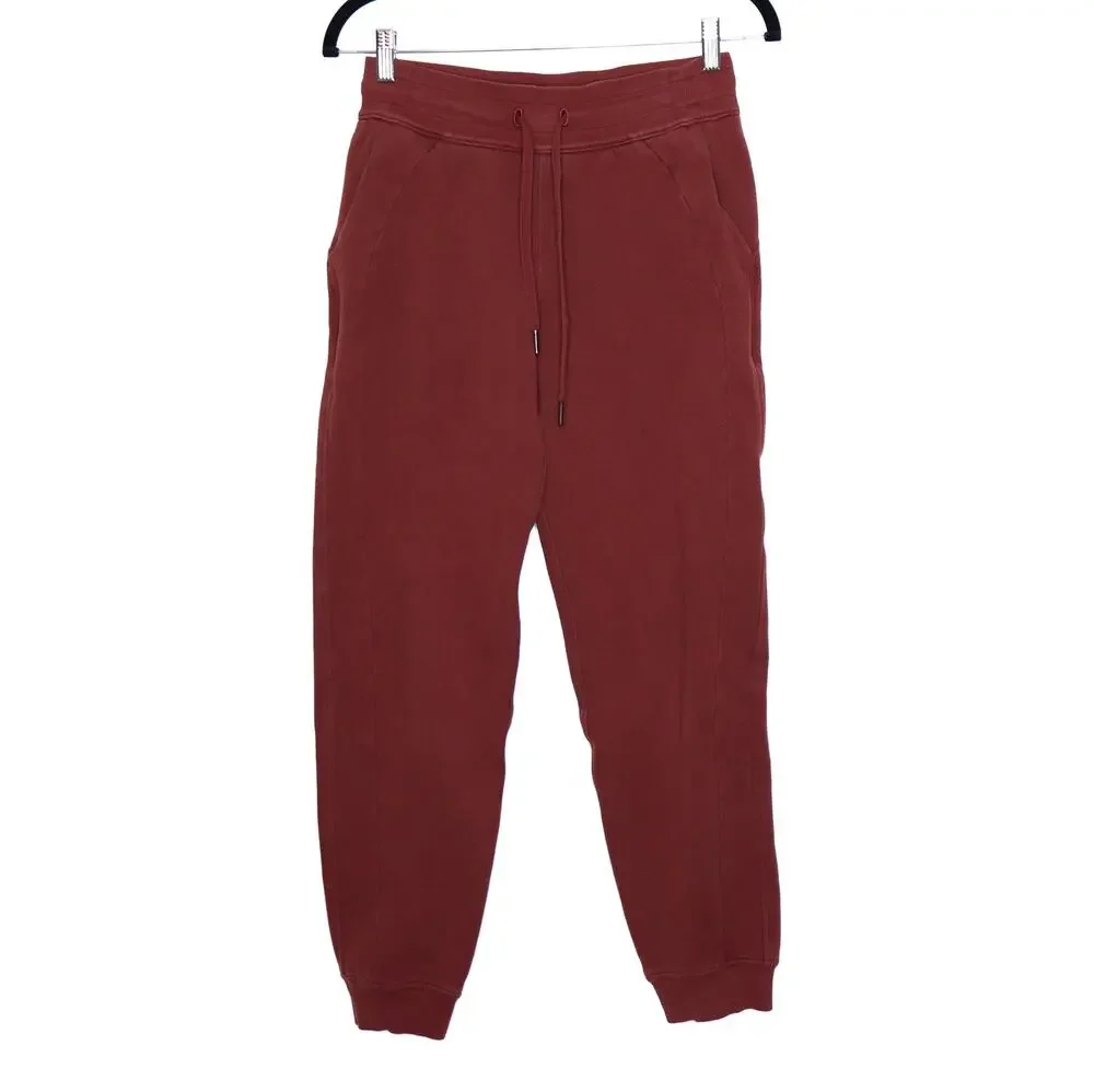 LULULEMON Scuba High-Rise Jogger Date Brown Cotton Terry Active Women's 4